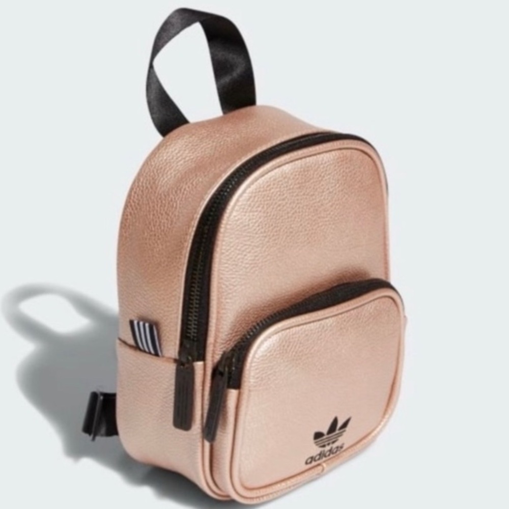 Adidas | Rose Gold Mini Pebbled Faux Leather Backpack